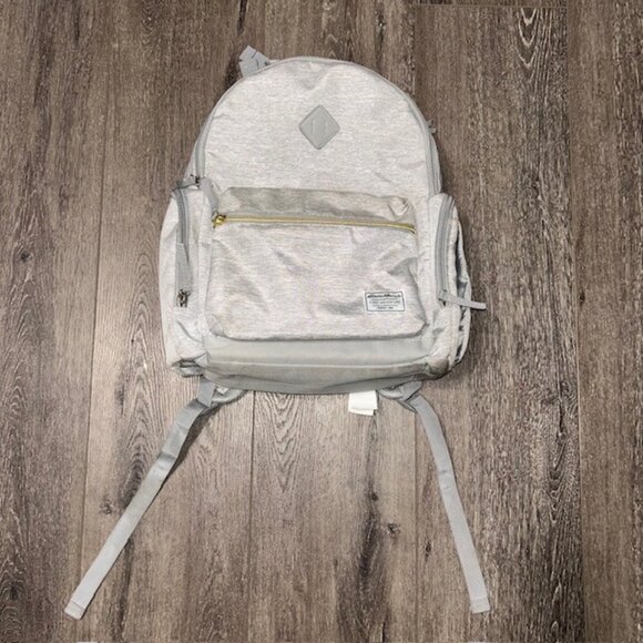 Eddie Bauer First Adventure Gray Diaper Backpack Bag Tote - Picture 1 of 8
